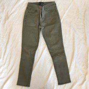 Express Army Green Olive Ankle Cropped Skinny Pant